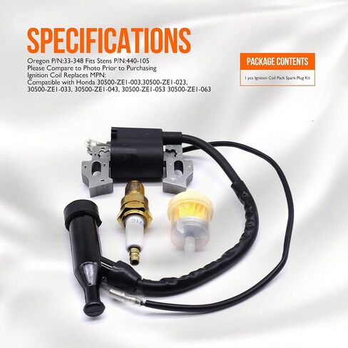 ملف إشعال GX160 212 متوافق مع Predator 212CC 224CC Honda GX120 GX140 GX160 GX200 5.5hp 6.5hp Coleman BT200X CT200U CT200U-EX 196CC مولد محرك جزازة العشب # 30500-ZE1-073 in Saudi Arabia