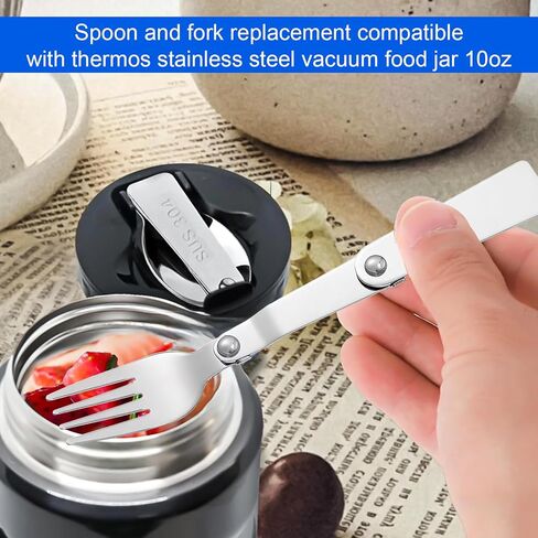 4PCS Stainless Steel Foldable Spoon and Fork Set, Sporks Stainless Steel, Fork and Spoons Set for Lunch Box, Foldable Spoons Convenient Design(Silver) in Kuwait