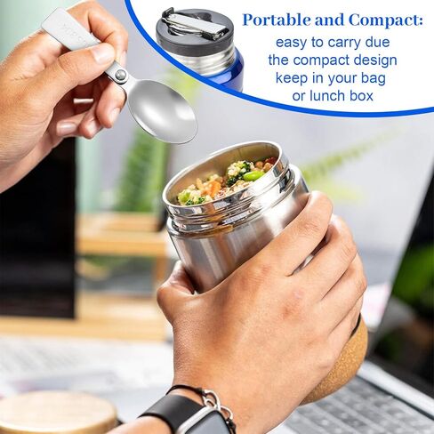 4PCS Stainless Steel Foldable Spoon and Fork Set, Sporks Stainless Steel, Fork and Spoons Set for Lunch Box, Foldable Spoons Convenient Design(Silver) in Kuwait