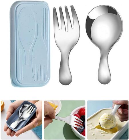 Silver Stainless Steel Utensil Set, Portable Cutlery with Case, Reusable Tableware for Daily & Travel in Saudi Arabia