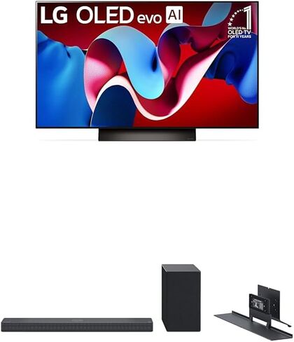 LG 48-Inch Class OLED evo C4 Series Smart TV 4K Processor Flat Screen with Alexa Built-in (OLED48C4PUA, 2024),LG Sound Bar SC9S Perfect Matching for OLED C TV with IMAX Enhanced and Dolby Atmos in Saudi Arabia