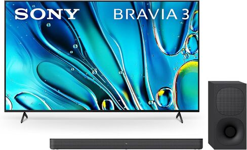 Sony 85 Inch 4K Ultra HD TV BRAVIA 3 LED Smart Google TV with Dolby Vision HDR and Exclusive Features for Playstation®5 (K-85S30), 2024 Model & Sony HT-S400 2.1ch Soundbar in Saudi Arabia