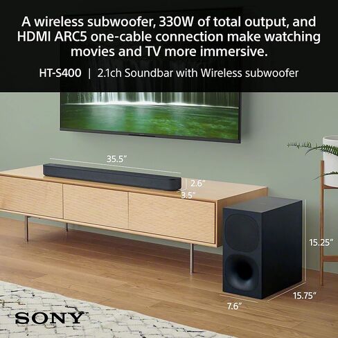 Sony 85 Inch 4K Ultra HD TV BRAVIA 3 LED Smart Google TV with Dolby Vision HDR and Exclusive Features for Playstation®5 (K-85S30), 2024 Model & Sony HT-S400 2.1ch Soundbar in Saudi Arabia