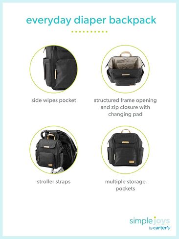 Simple Joys by Carter's Baby Spot On Diaper Backpack, Polka Dot, One Size in Kuwait