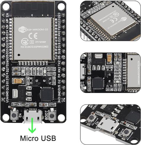 3 مجموعات ESP-WROOM-32 ESP32 ESP-32S لوحة تطوير نوع C واجهة واي فاي ESP-WROOM-32 مع محول طرفي لدرع لوحة القطع ESP32 لـ ESP32 30Pin in Saudi Arabia