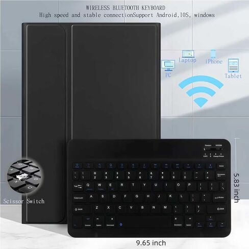 حافظة لوحة مفاتيح لجهاز iPad (A16) الجيل الحادي عشر/العاشر، 11 بوصة/10.9 بوصة iPad (2025/2022) حافظة كمبيوتر لوحي مع فتحة قلم ولوحة مفاتيح وماوس قابلة للفصل. (أسود) in Kuwait