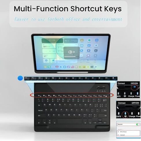 حافظة لوحة مفاتيح لجهاز iPad (A16) الجيل الحادي عشر/العاشر، 11 بوصة/10.9 بوصة iPad (2025/2022) حافظة كمبيوتر لوحي مع فتحة قلم ولوحة مفاتيح وماوس قابلة للفصل. (أسود) in Kuwait