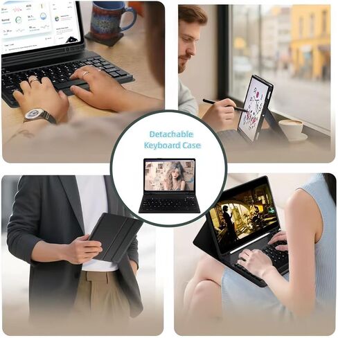 حافظة لوحة مفاتيح لجهاز iPad (A16) الجيل الحادي عشر/العاشر، 11 بوصة/10.9 بوصة iPad (2025/2022) حافظة كمبيوتر لوحي مع فتحة قلم ولوحة مفاتيح وماوس قابلة للفصل. (أسود) in Kuwait