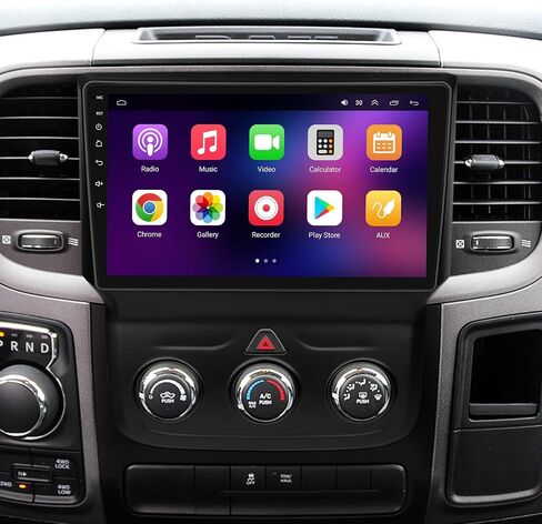 [4+64G] Car Stereo with Wireless Apple Carplay & Android Auto for Dodge RAM 1500 2500 3500 2013-2018(Only fit Manual AC) 9" Touchscreen Radio Upgrade w/AHD Camera,GPS Navigation,SWC,WiFi,FM,Bluetooth in Saudi Arabia