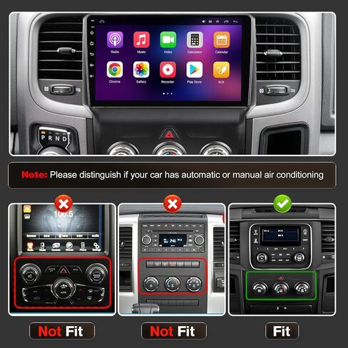 [4+64G] Car Stereo with Wireless Apple Carplay & Android Auto for Dodge RAM 1500 2500 3500 2013-2018(Only fit Manual AC) 9" Touchscreen Radio Upgrade w/AHD Camera,GPS Navigation,SWC,WiFi,FM,Bluetooth in Saudi Arabia