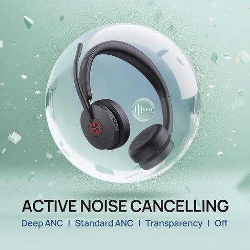 Yealink WH68 Hybrid ANC DECT&Bluetooth Wireless Headset with Adapter&Charging Stand, 492ft Rang Stereo Active Noise Cancellation Headphones in Saudi Arabia
