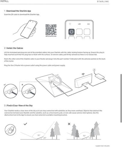 Starlink Gen 3 Standard Satellite Internet Setup – Advanced Dish + Wi-Fi 6 Router & 50FT Extension Cable – High-Speed, Low-Latency Connection in Saudi Arabia