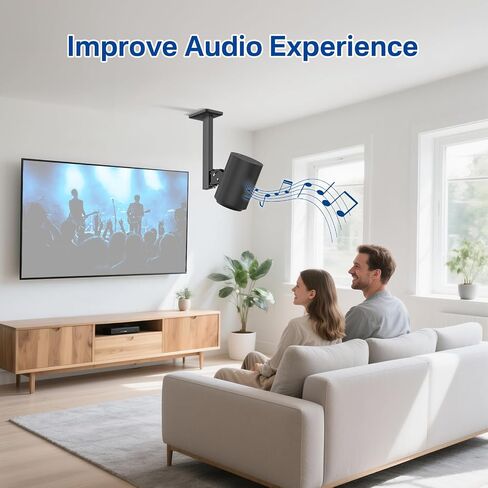 زوج من مكبرات الصوت المثبتة على الحائط لـ Sonos Era 100 على السقف أو دعامة قابلة للتعديل للإمالة والدوران لـ Sonos Era 100 على الحائط باللون الأبيض مع طرق تركيب مرنة للسقف لـ Sonos Era 100، أبيض in Kuwait