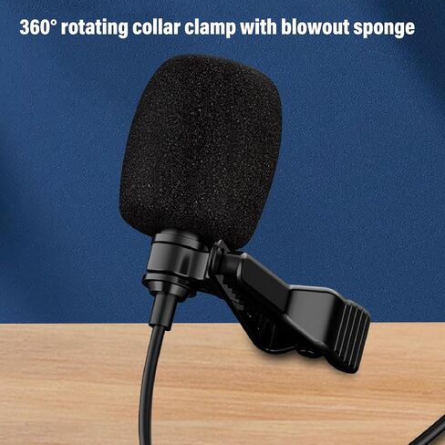 USB C Lavalier Microphone, Noise Cancelling Condenser Mic with Plug & Play, Clip On Lapel Mic for Computer & Smartphone, for Streaming, Gaming, Online Class, Recording in Saudi Arabia