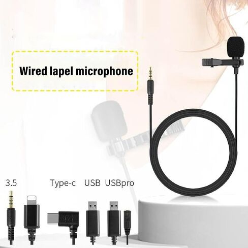 USB C Lavalier Microphone, Noise Cancelling Condenser Mic with Plug & Play, Clip On Lapel Mic for Computer & Smartphone, for Streaming, Gaming, Online Class, Recording in Saudi Arabia