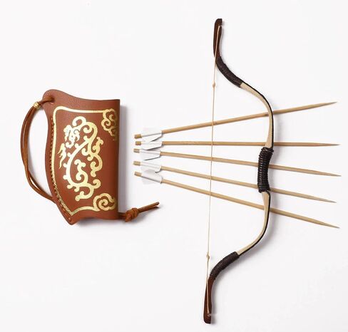 Pack of 1 Set Mini Traditional Recurve Bow and Arrow Small Bow Archery Supplies Outdoor Game， Creative Ornaments Decoration Bow in Saudi Arabia