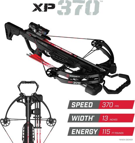Barnett Explorer XP370 - قوس ونشاب مدمج وخفيف الوزن. 370 إطارًا في الثانية، ومؤخرة قابلة للتعديل، ونطاق نقطة حمراء مضيئة، مع مسامير صائدة الكفاءات، وجعبة تثبيت جانبية، وأنسجة دقيقة in Kuwait