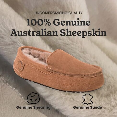 Dearfoams Women's Fireside Water Resistant Mel Shearling Moccasin Slipper in Saudi Arabia
