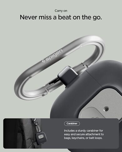حافظة Spigen لـ AirPods Pro 3، Nano Pop متوافقة مع حافظة AirPods Pro الجيل الثالث (2025)، مشبك قفل آمن مدمج - أسود سمسم in Kuwait