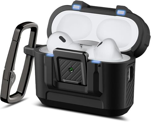 Spigen for AirPods Pro 3 Case, Lock Fit Compatible with AirPods Pro 3rd Generation Case (2025), One Touch Open with Secure Locking Clip - Matte Black in Saudi Arabia