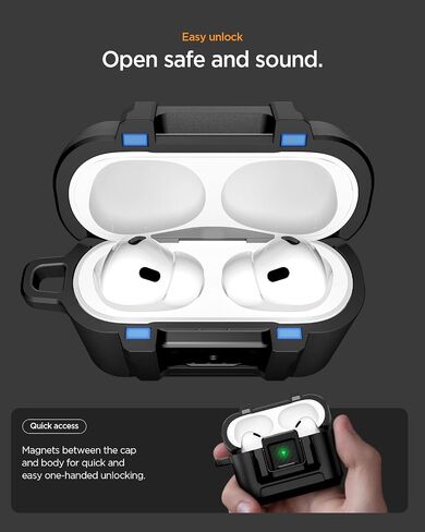 Spigen for AirPods Pro 3 Case, Lock Fit Compatible with AirPods Pro 3rd Generation Case (2025), One Touch Open with Secure Locking Clip - Matte Black in Saudi Arabia