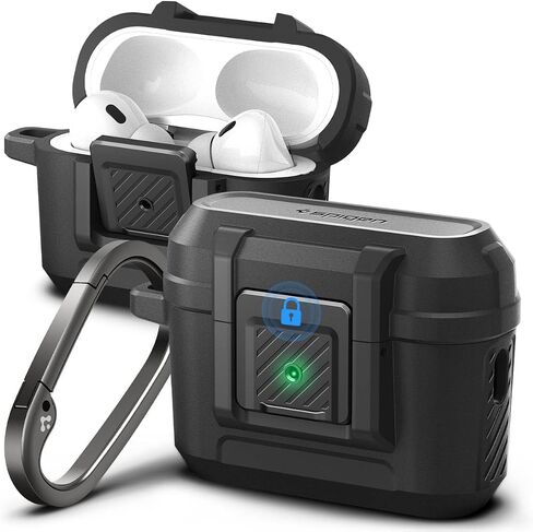 Spigen for AirPods Pro 3 Case, Lock Fit Compatible with AirPods Pro 3rd Generation Case (2025), One Touch Open with Secure Locking Clip - Matte Black in Saudi Arabia