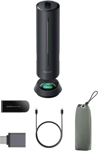 Insta360 Wave - AI Speakerphone, Bluetooth, Voice Recorder, 8 Noise-Canceling Mics w/Beamforming, AI Transcript & Summary, Support 99 Languages, 32GB Storage, Meetings, Podcasts, Livestreams in Saudi Arabia