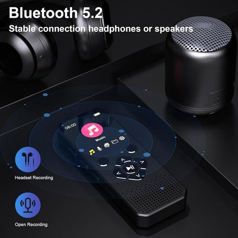 64GB Digital Voice Recorder Voice Activated Recorder with Playback & Noise Reduction for Crystal Clear HD Audio Portable Dictaphone for Lectures, Meetings, Interviews in Saudi Arabia