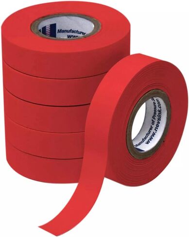 شريط ملصقات Nev's Ink TC-05-Red، عرض 1/2 بوصة، طول 500 بوصة، لون أحمر (علبة مكونة من 24 قطعة) in Saudi Arabia