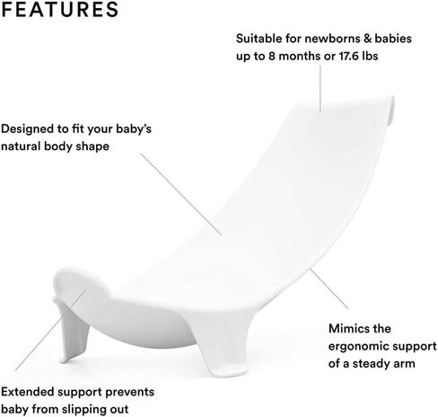 Stokke Flexi Bath Newborn Support, White - Made to Fit Stokke Flexi Bath Foldable Baby Bathtub - Lightweight, Convenient, Comfortable & Safe - Best for Babies Up to Eight Months or 17.6 lbs in Saudi Arabia
