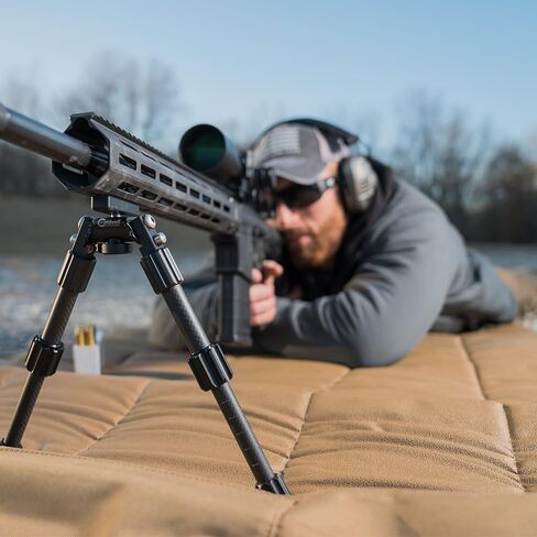 كالدويل أكوماكس قسط من ألياف الكربون الموافقة المسبقة عن علم السكك الحديدية Bipod مع قفل ملتوي أرجل النشر السريع للتركيب على بندقية طويلة لمجموعة الرماية التكتيكية والرياضة in Kuwait