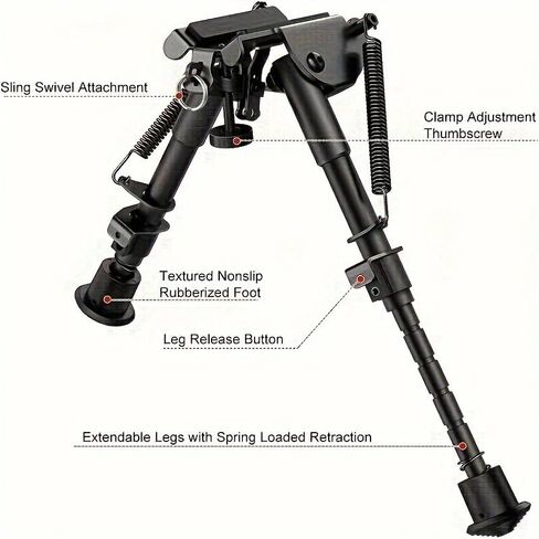 SIWEITE 6-9 Inch Tactical Bipod & Picatinny Rail Mount Adapter Rifle Bipod 6-9 Inches with Picatinny Adapter Bipods for Rifles Picatinny Bipod for Hunting and Shooting in Saudi Arabia