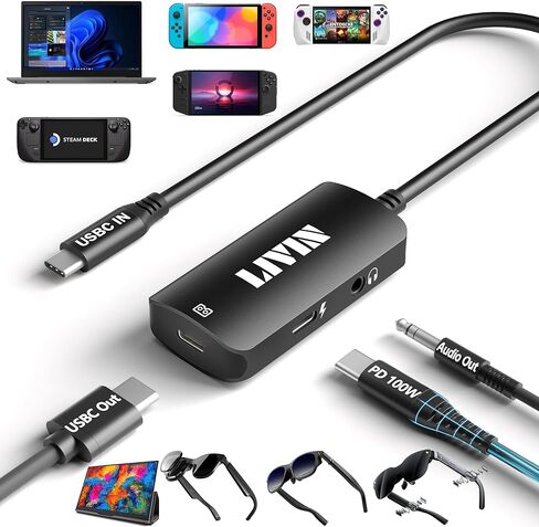 HDMI to USB C Adapter (4K@60Hz) Portable Monitor, AR Glasses XREAL One Air 2 Pro/VITURE Luma/RayNeo Air 3s/Rokid,HDMI Male(Source) to USB C Female(Display) Laptop,PS4/5,Xbox,Switch,ROG Ally,Steam Deck in Kuwait