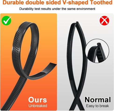 Zip Ties Heavy Duty ，12+12+18 Inch V-Shaped Toothed Double Sided Assorted Size With 200 LBS Tensile Strength Cable Wire Ties Adjustable More Durable Nylon Tie Wraps for Indoor Outdoor（150 Pack） in Saudi Arabia