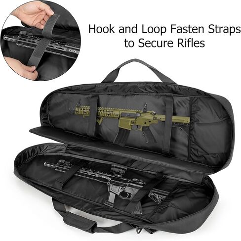 DSLEAF Double Short Barrel Rifle Case for 32" Rifles, Soft Tactical Rifle Backpack & Padded Rifle Bag for Hunting and Shooting in Saudi Arabia