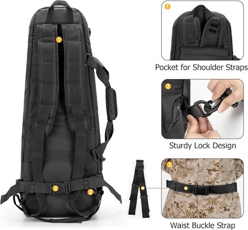 DSLEAF Double Short Barrel Rifle Case for 32" Rifles, Soft Tactical Rifle Backpack & Padded Rifle Bag for Hunting and Shooting in Saudi Arabia