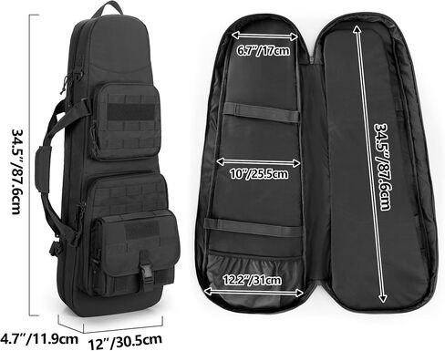 DSLEAF Double Short Barrel Rifle Case for 32" Rifles, Soft Tactical Rifle Backpack & Padded Rifle Bag for Hunting and Shooting in Saudi Arabia