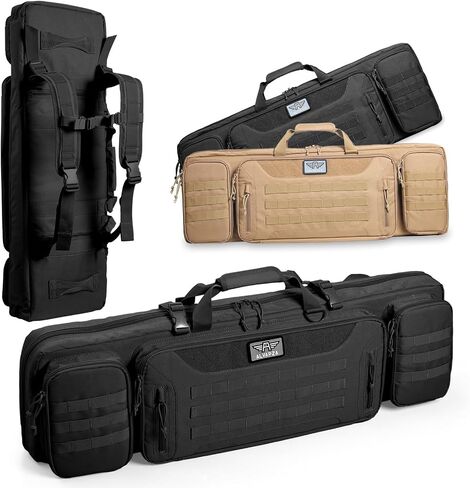 36" 42" 48" Double Long Gun Bag Nylon 1000D Soft Case Backpack Rifle Shotgun Pistol Transportation for Hunting Shooting Range, Firearm Transportation with Lockable Zipper and Molle System in Saudi Arabia