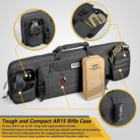 36" 42" 48" Double Long Gun Bag Nylon 1000D Soft Case Backpack Rifle Shotgun Pistol Transportation for Hunting Shooting Range, Firearm Transportation with Lockable Zipper and Molle System in Saudi Arabia