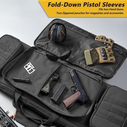 36" 42" 48" Double Long Gun Bag Nylon 1000D Soft Case Backpack Rifle Shotgun Pistol Transportation for Hunting Shooting Range, Firearm Transportation with Lockable Zipper and Molle System in Saudi Arabia