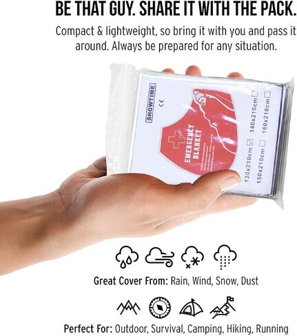 Emergency Mylar Thermal Blankets, Space Blanket Survival kit Camping Blanket, Windproof & Waterproof Shield, High-Visibility Rescue Signal (Pack of 30) in Saudi Arabia