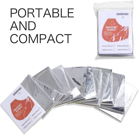 Emergency Mylar Thermal Blankets, Space Blanket Survival kit Camping Blanket, Windproof & Waterproof Shield, High-Visibility Rescue Signal (Pack of 30) in Saudi Arabia
