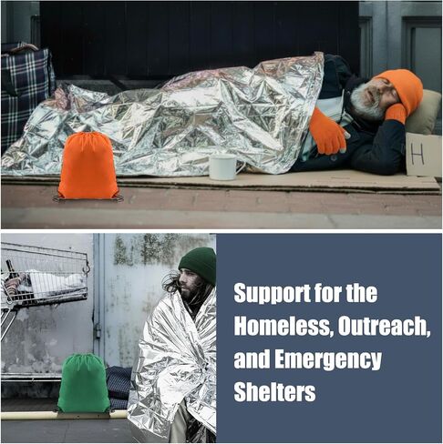 300 Pcs Homeless Care Package Supplies Bulk Winter Emergency Blankets Beanies Hat Gloves Scarves Socks Drawstring Bags for Men Women Cold Weather Camping Outdoor Survival Kit (2 Colors) in Saudi Arabia