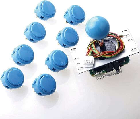 Sanwa JLF-TP-8YT Joystick + Sanwa 8 pcs OBSF-30 Push Button Bundle Kit Color : Yellow - for Arcade Game 4 & 8 Way Adjustable, Compatible with Catz Mad SF4 Tournament Joystick S@NWA in Kuwait