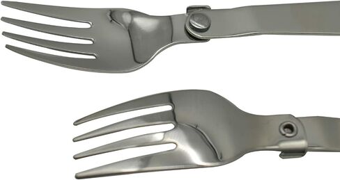 2 PCS Folding Spoon and Fork SUS 18/10（304）Stainless Steel Spork Portable Camping Cutlery Multi-Functional Foldable Fruit Forks for Outdoors Picnic Thermos Travel Tableware in Saudi Arabia
