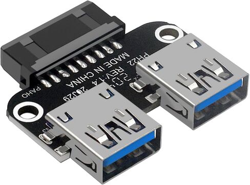 WLGQ USB 3.0 Dual Port Adapter – 19/20 PIN to Dual USB 3.0 Female Header for PC Motherboard Expansion (A) in Saudi Arabia