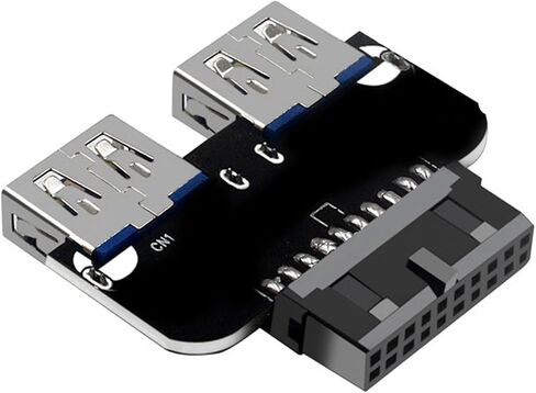 WLGQ USB 3.0 Dual Port Adapter – 19/20 PIN to Dual USB 3.0 Female Header for PC Motherboard Expansion (A) in Saudi Arabia