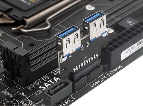 WLGQ USB 3.0 Dual Port Adapter – 19/20 PIN to Dual USB 3.0 Female Header for PC Motherboard Expansion (A) in Saudi Arabia