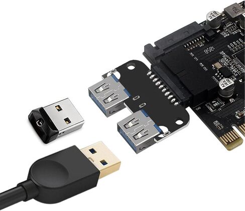 WLGQ USB 3.0 Dual Port Adapter – 19/20 PIN to Dual USB 3.0 Female Header for PC Motherboard Expansion (A) in Saudi Arabia
