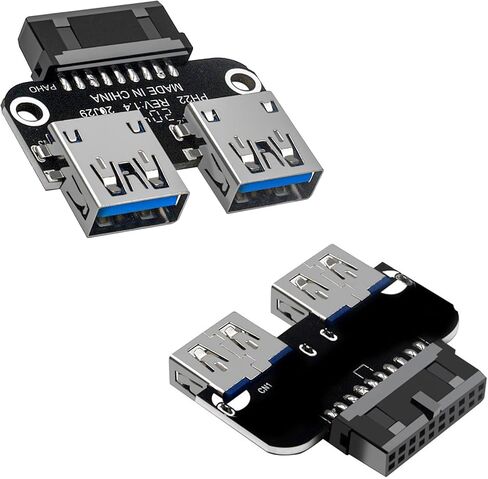 WLGQ USB 3.0 Dual Port Adapter – 19/20 PIN to Dual USB 3.0 Female Header for PC Motherboard Expansion (A) in Saudi Arabia